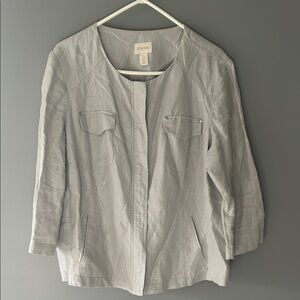 Chico's Soft Gray Utility Jacket